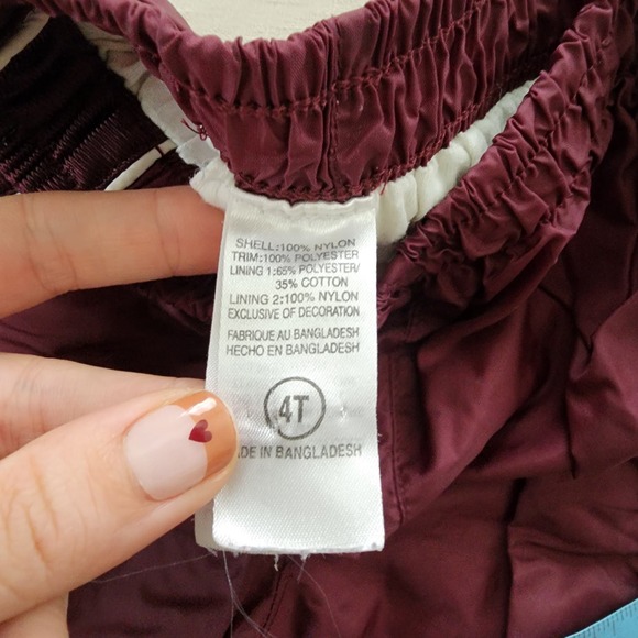 Vintage Maroon Windbreaker Pants 4t - Picture 5 of 6